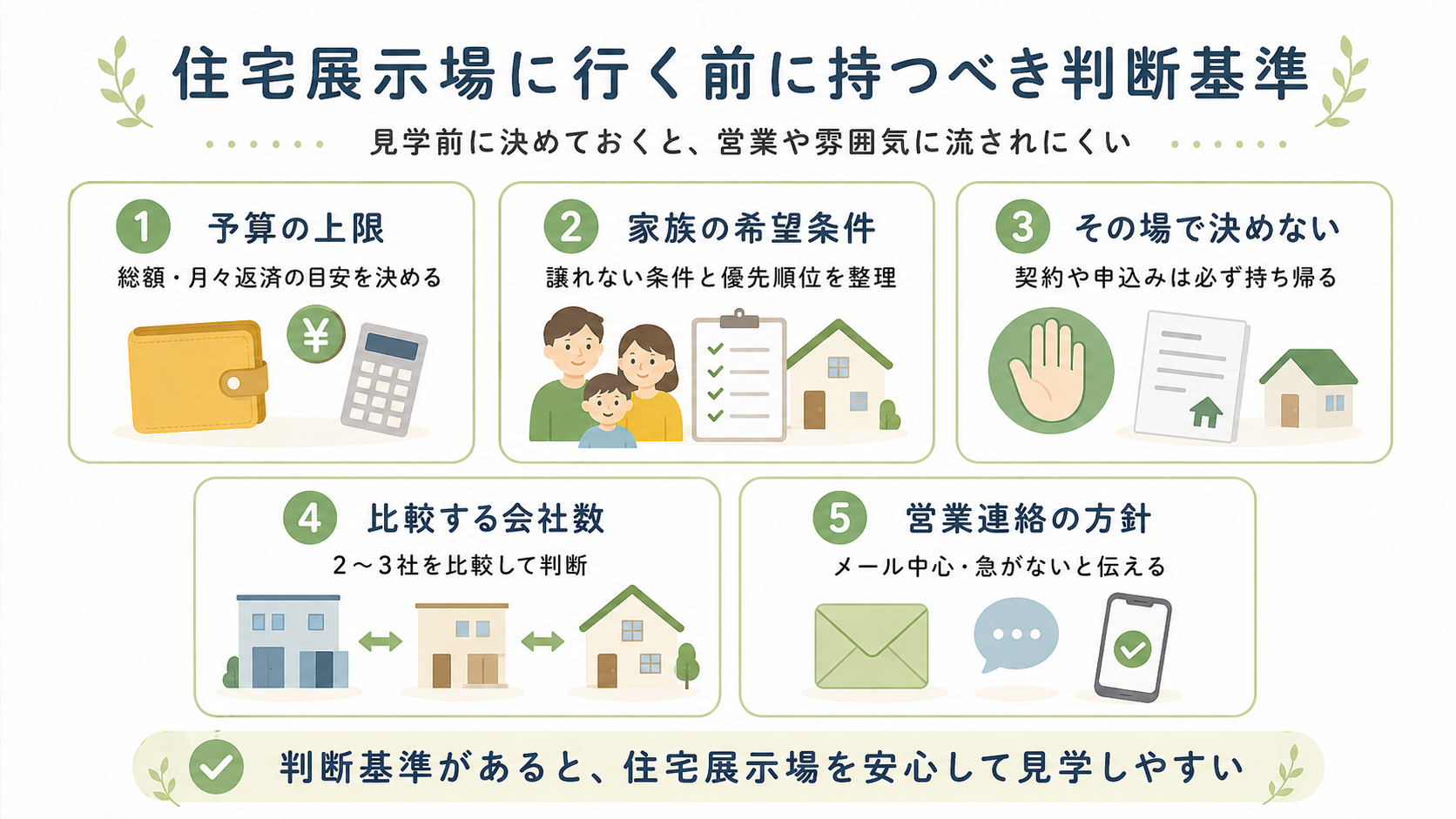 住宅展示場に行く前に持つべき判断基準