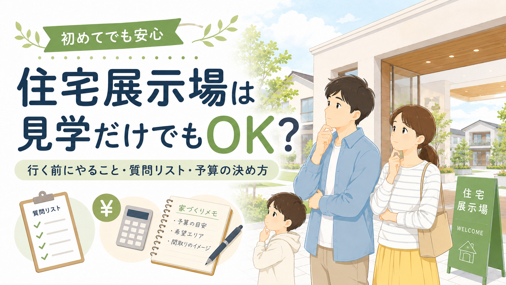 住宅展示場に行く前にやること7つ|見学だけでも安心な予算・質問リスト